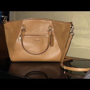 TAN CROSSBODY COACH SATCHEL PURSE